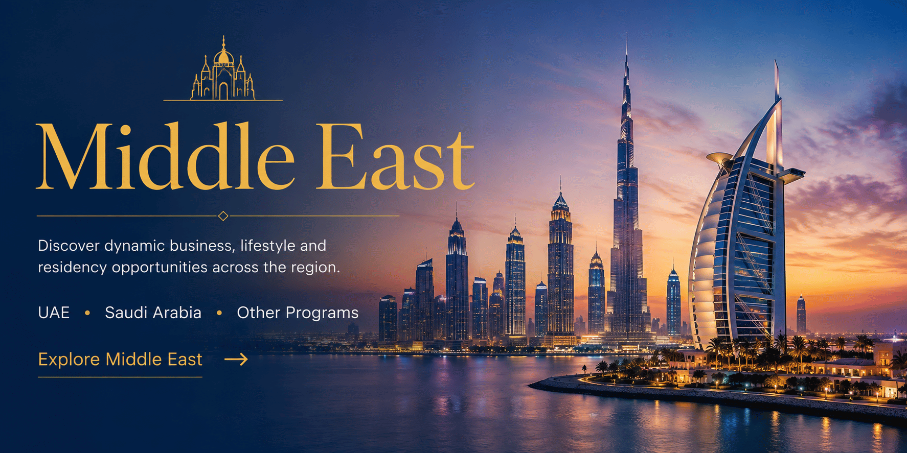 Middle East Skyline at Sunset